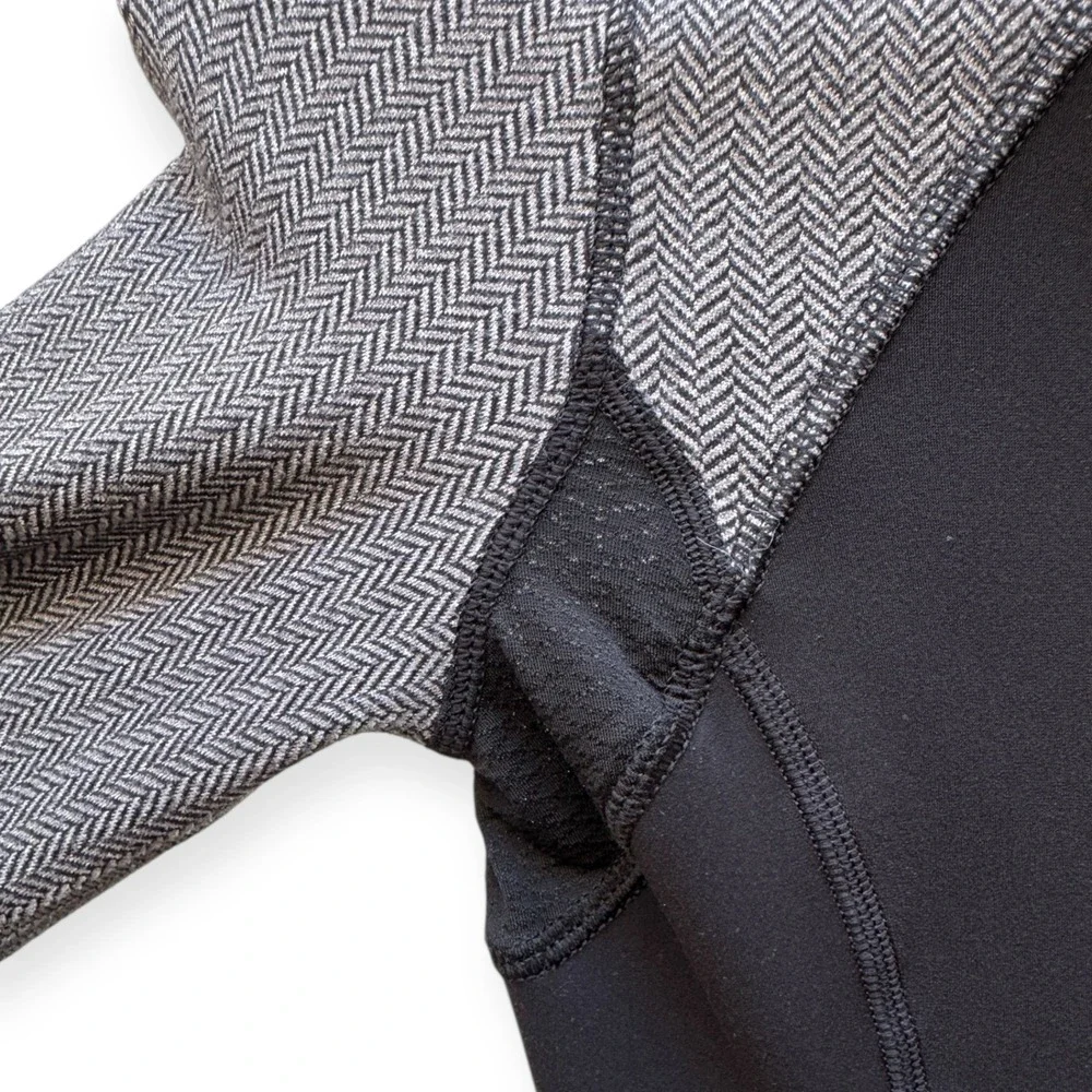 Ivivva Girls‎ Activewear Jacket Size 10 Black Gray Herringbone Full Zip